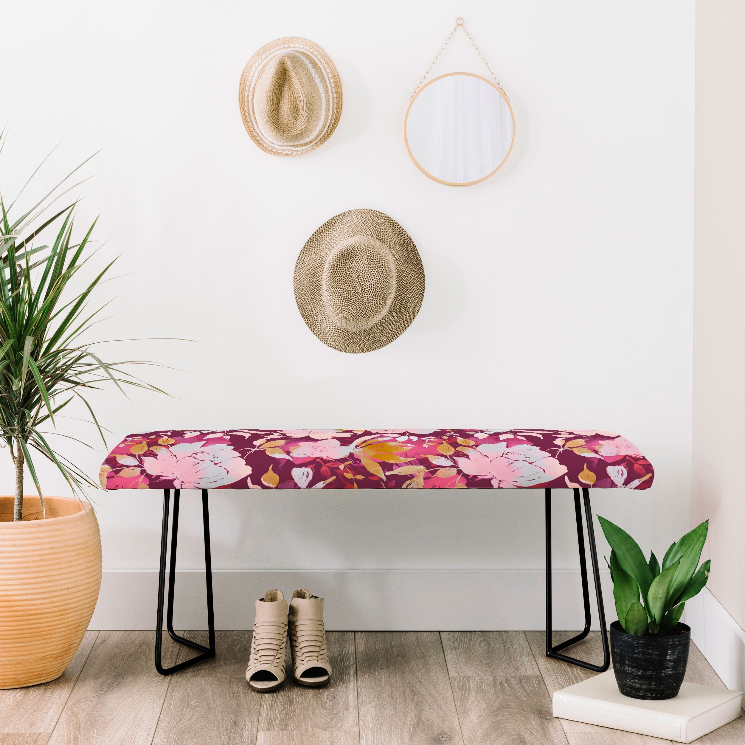 Marta Barragan Camarasa Blossoming Burgundy Fall Bench