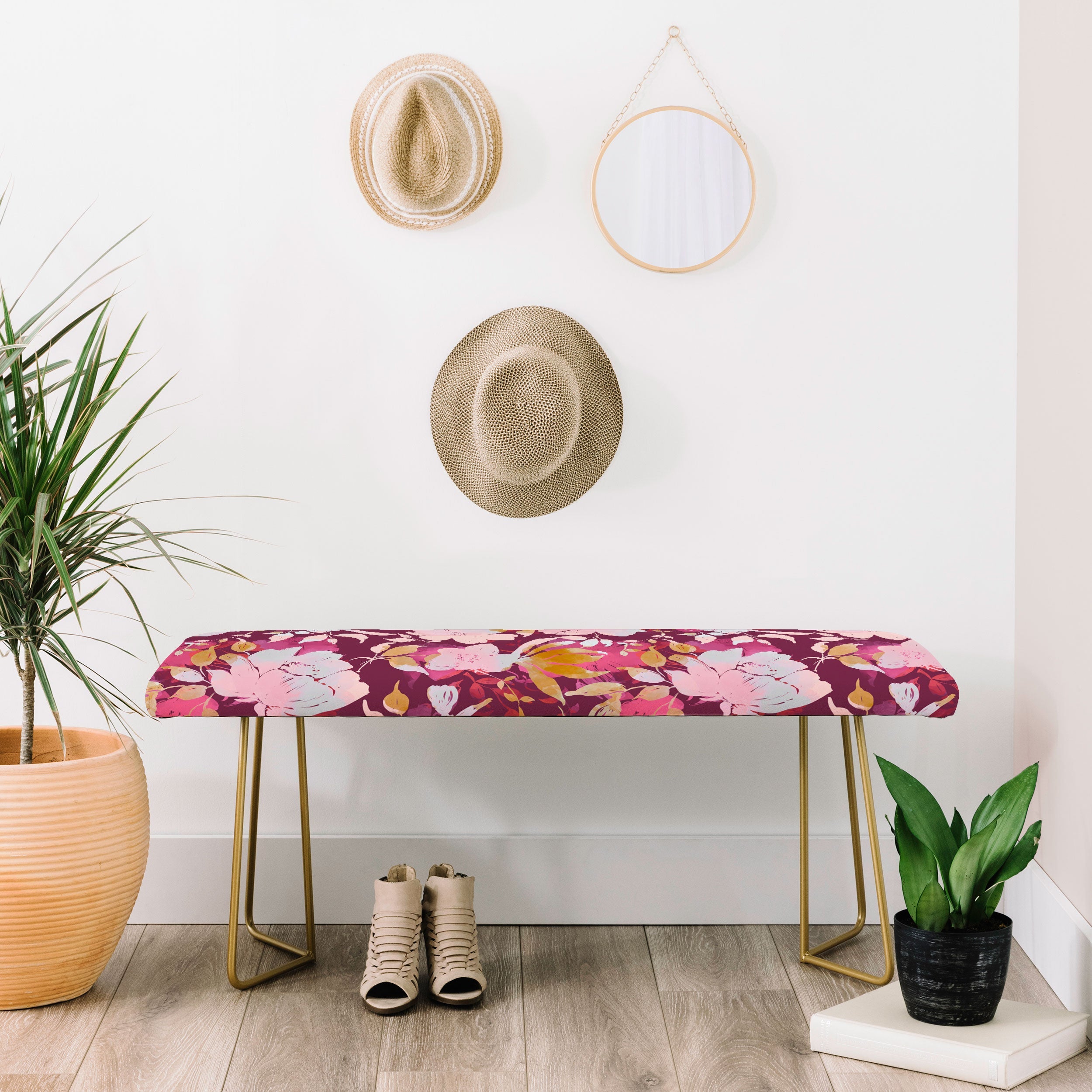 Marta Barragan Camarasa Blossoming Burgundy Fall Bench