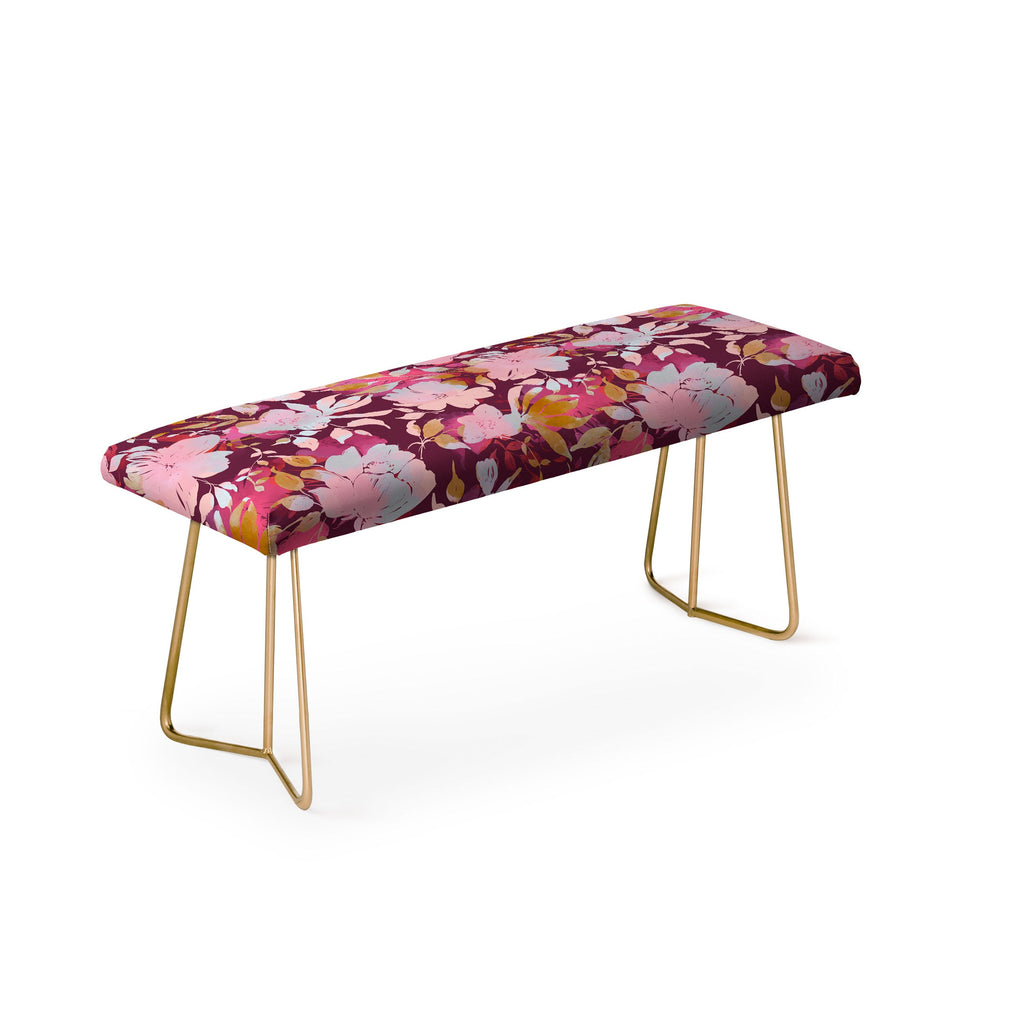 Marta Barragan Camarasa Blossoming Burgundy Fall Bench