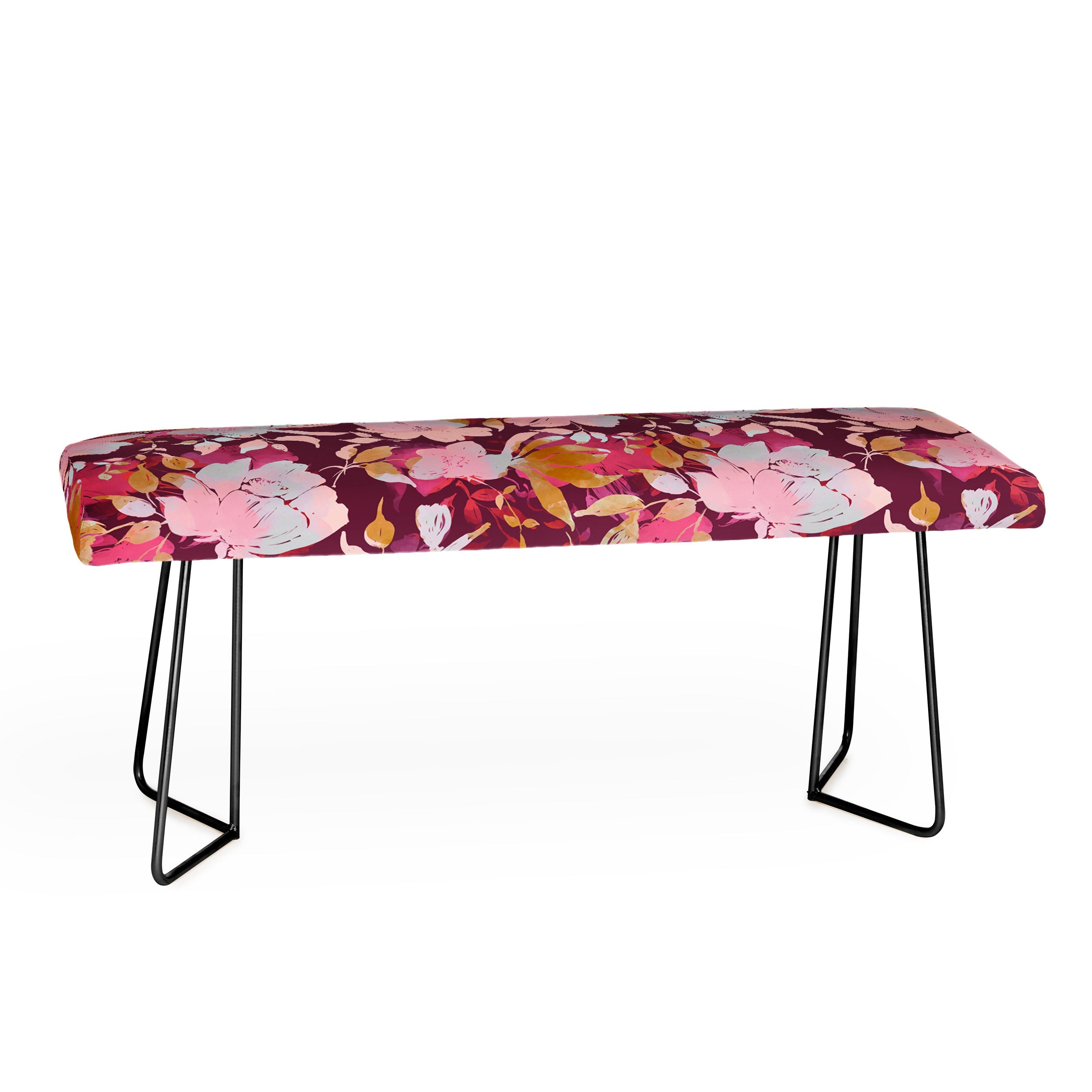 Marta Barragan Camarasa Blossoming Burgundy Fall Bench