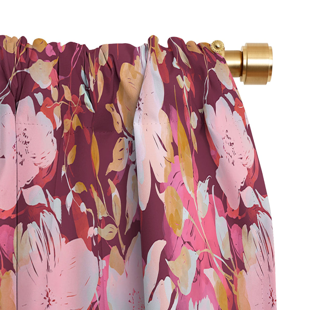 Marta Barragan Camarasa Blossoming Burgundy Fall Blackout Window Curtain