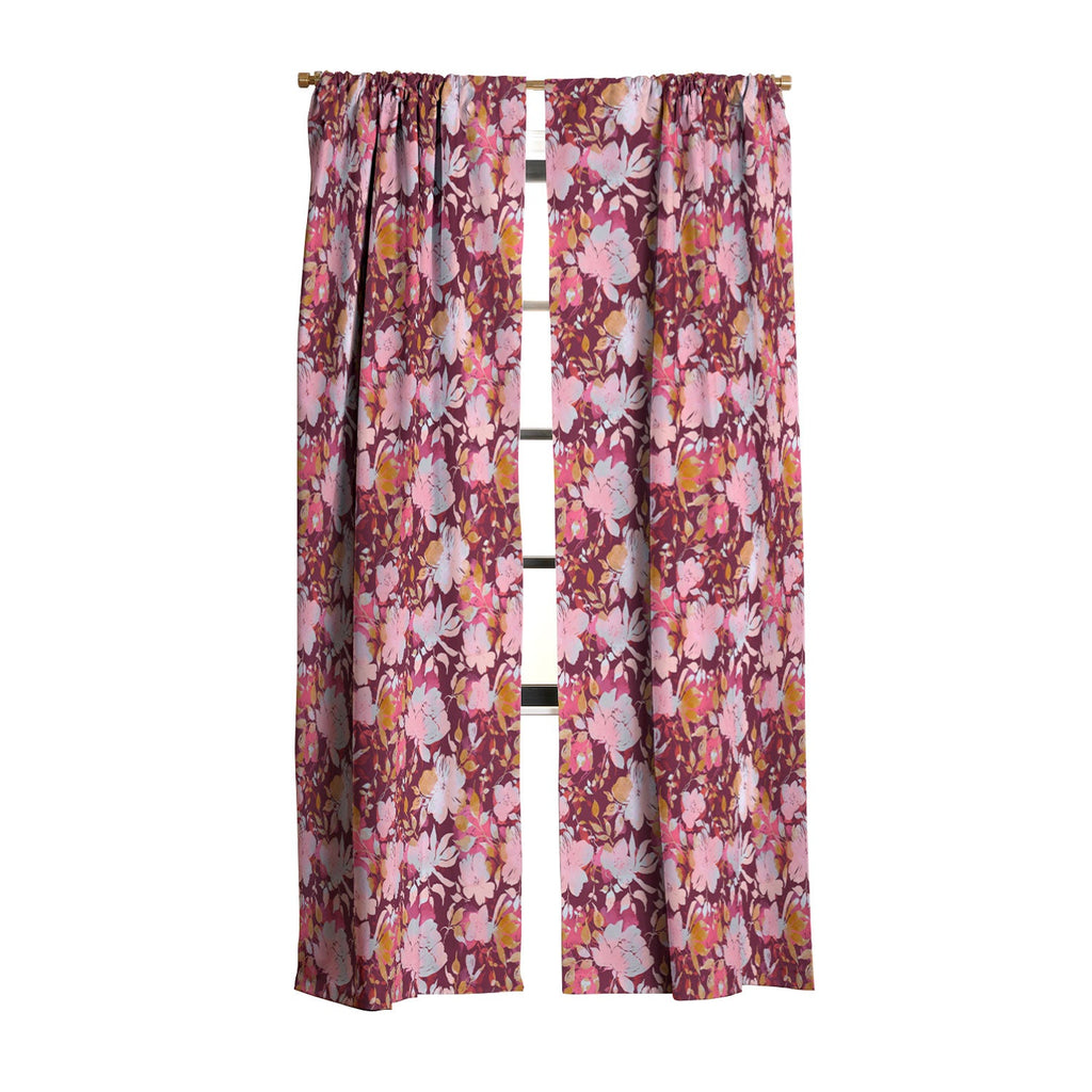 Marta Barragan Camarasa Blossoming Burgundy Fall Blackout Window Curtain
