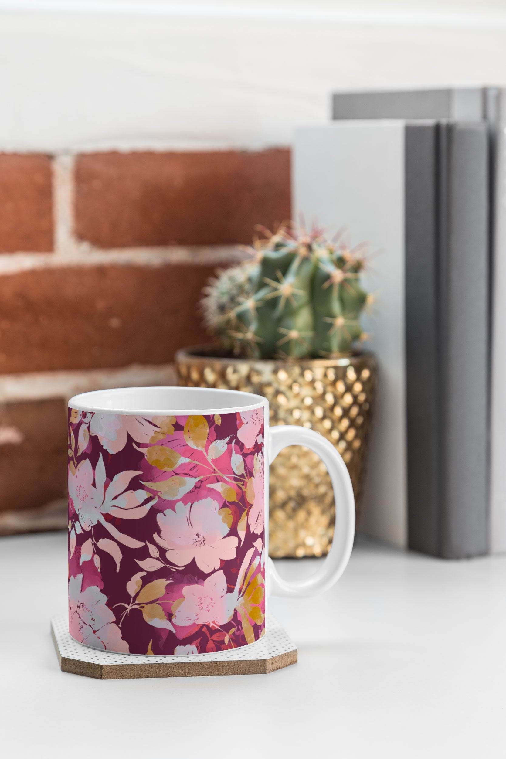 Marta Barragan Camarasa Blossoming Burgundy Fall Coffee Mug