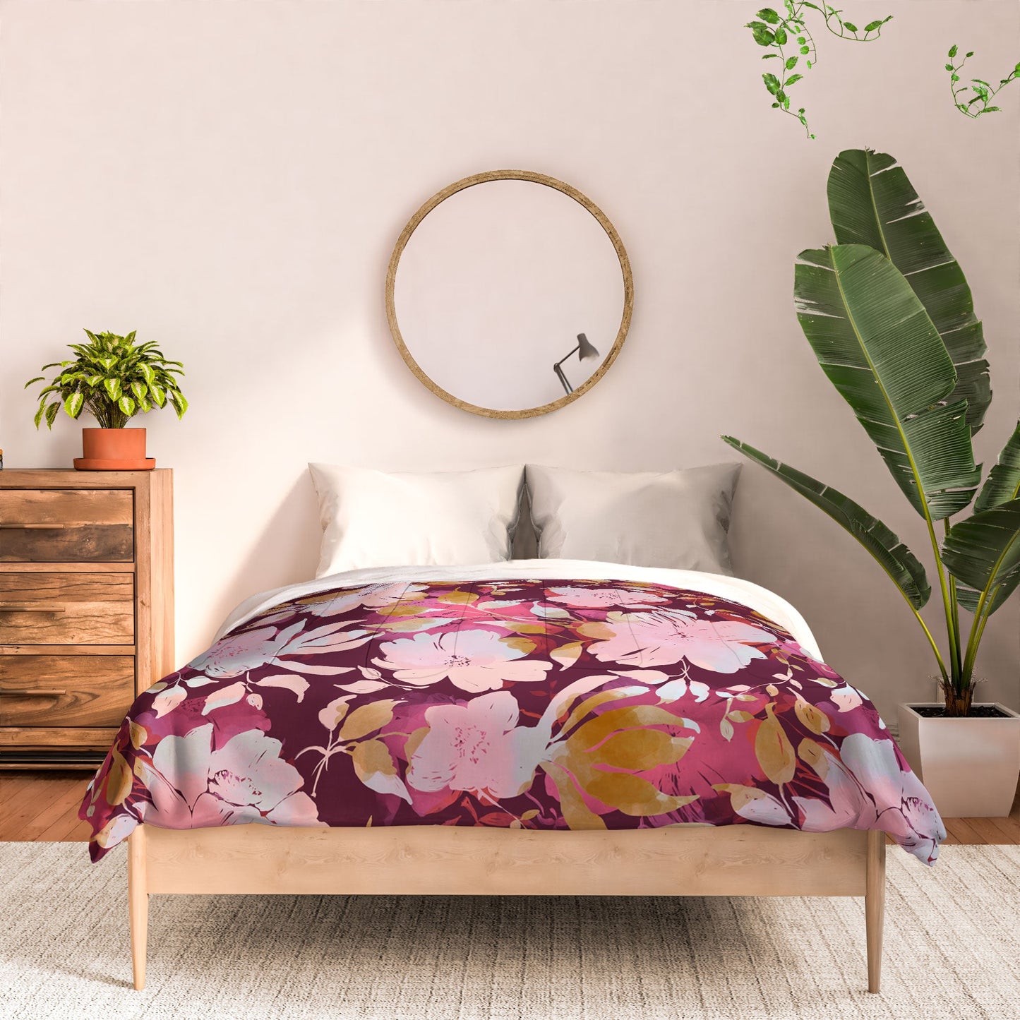 Marta Barragan Camarasa Blossoming Burgundy Fall Comforter