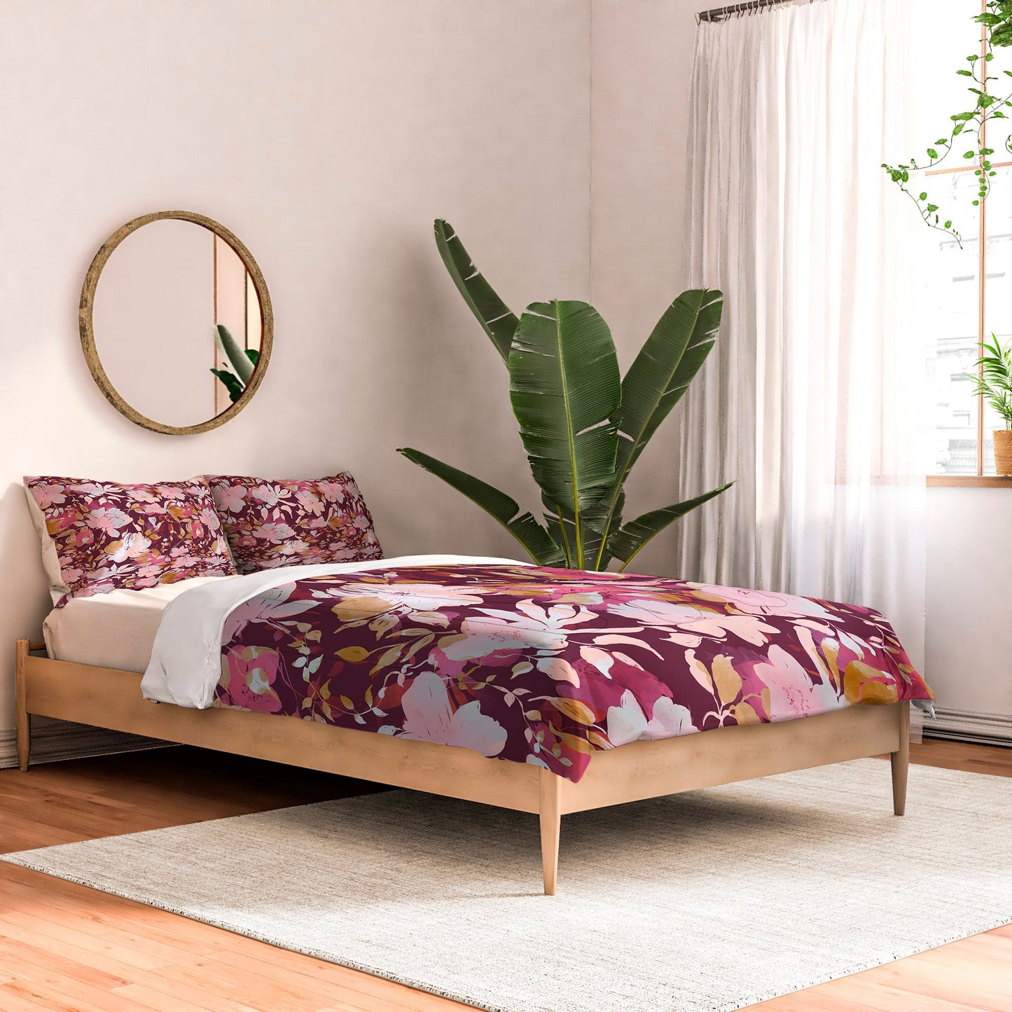 Marta Barragan Camarasa Blossoming Burgundy Fall Comforter