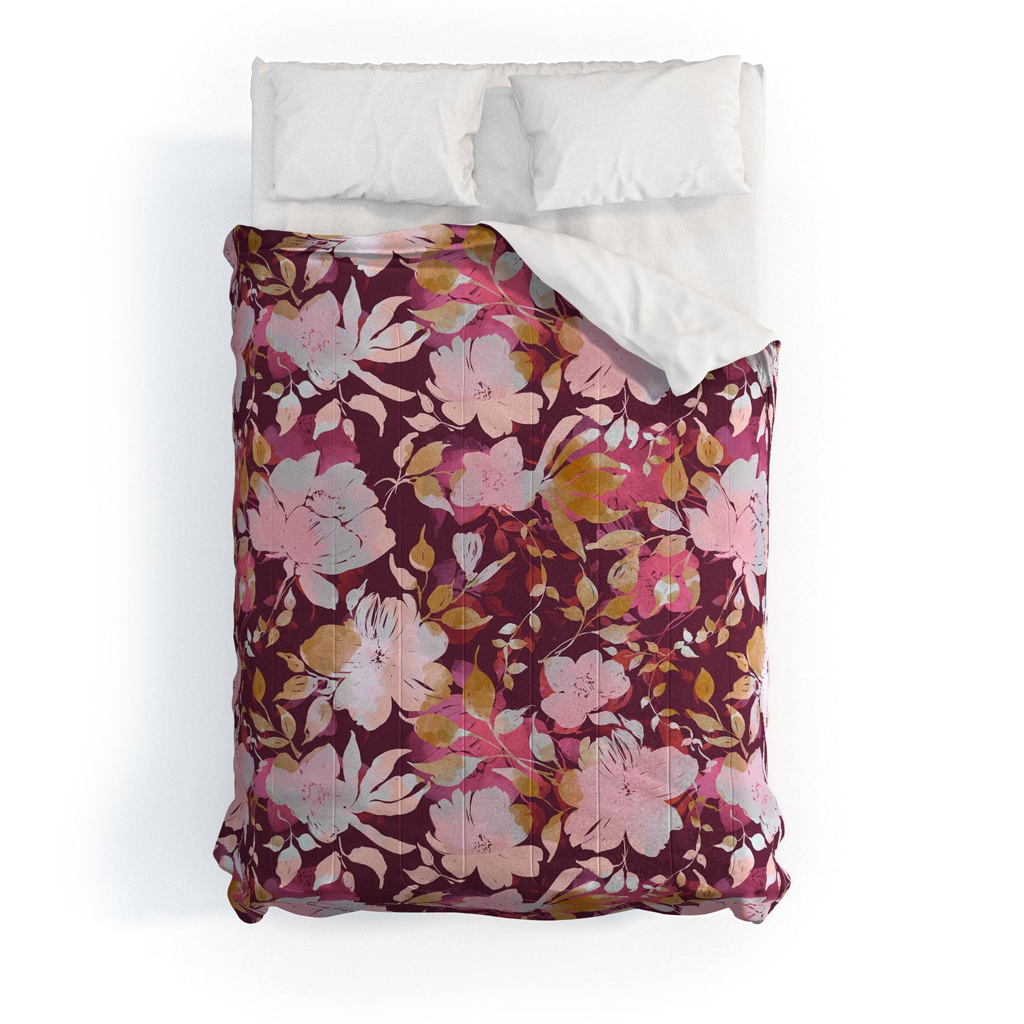 Marta Barragan Camarasa Blossoming Burgundy Fall Comforter
