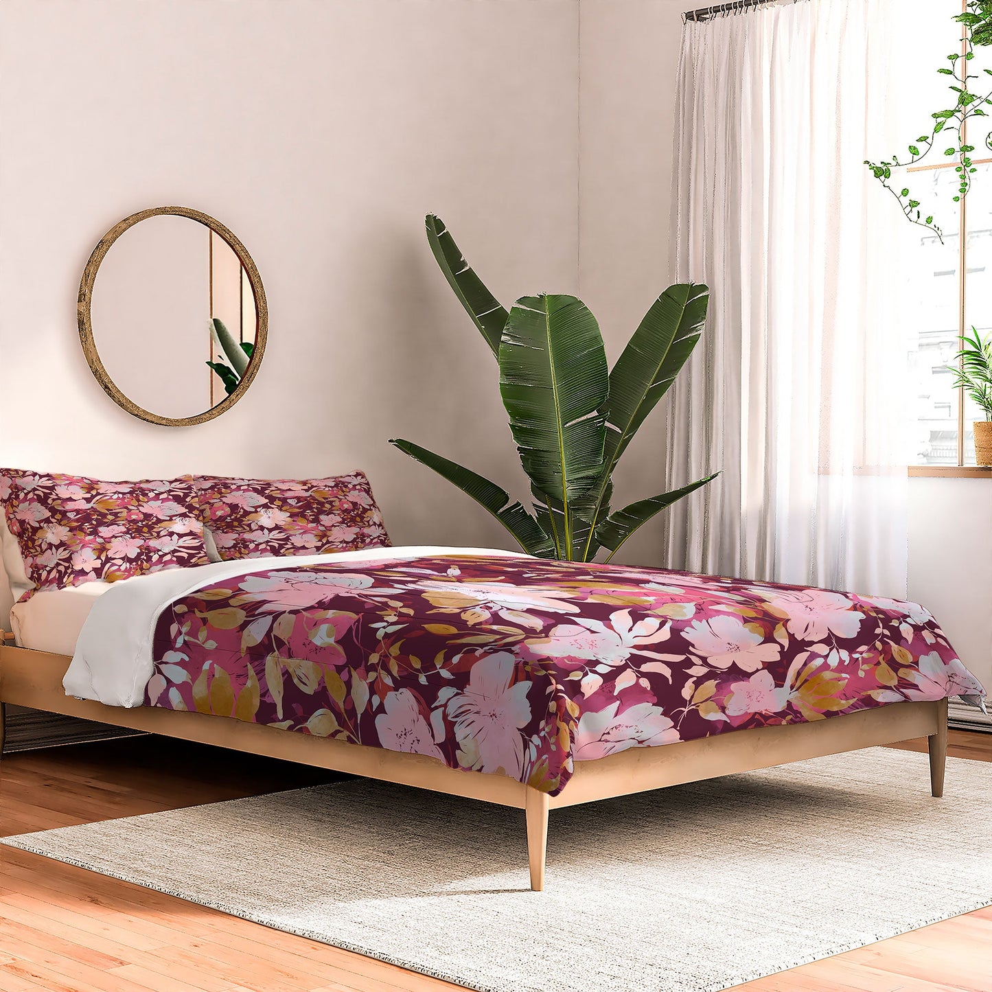 Marta Barragan Camarasa Blossoming Burgundy Fall Comforter