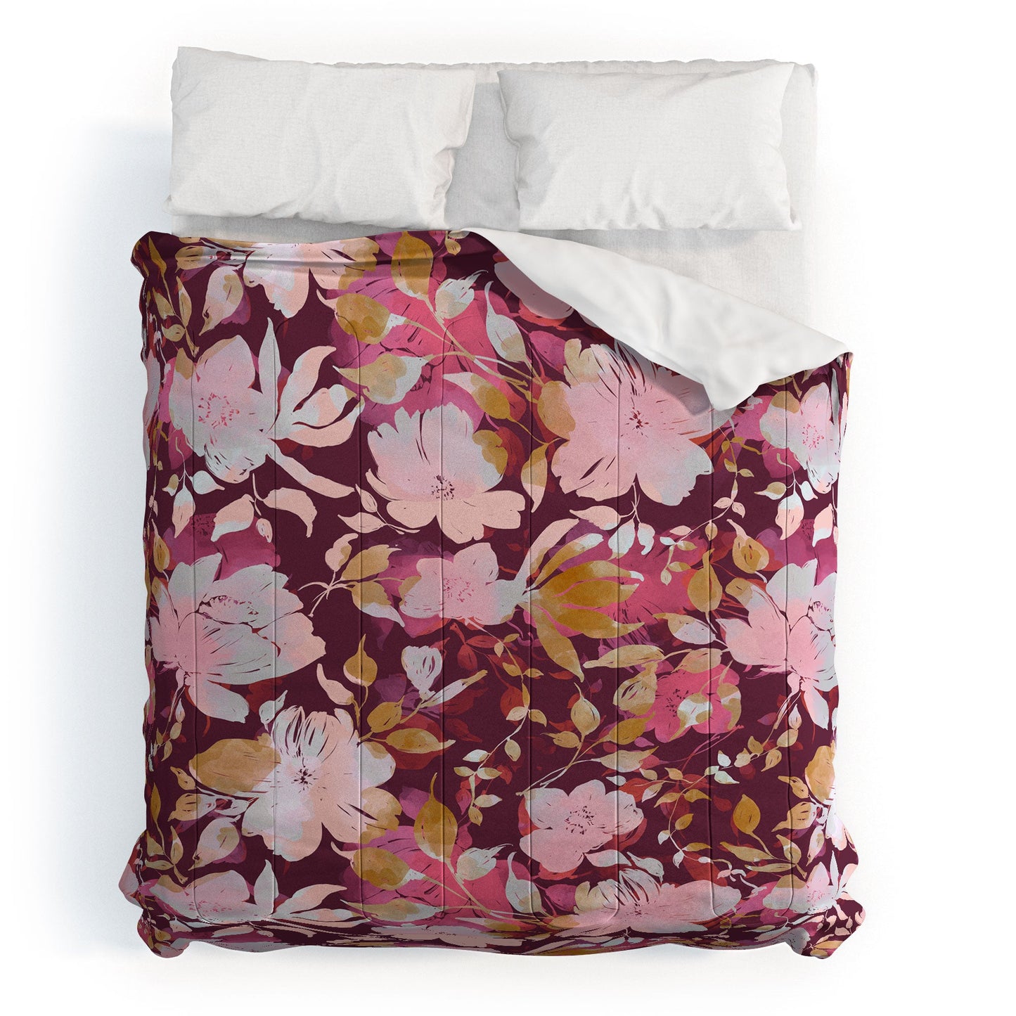 Marta Barragan Camarasa Blossoming Burgundy Fall Comforter