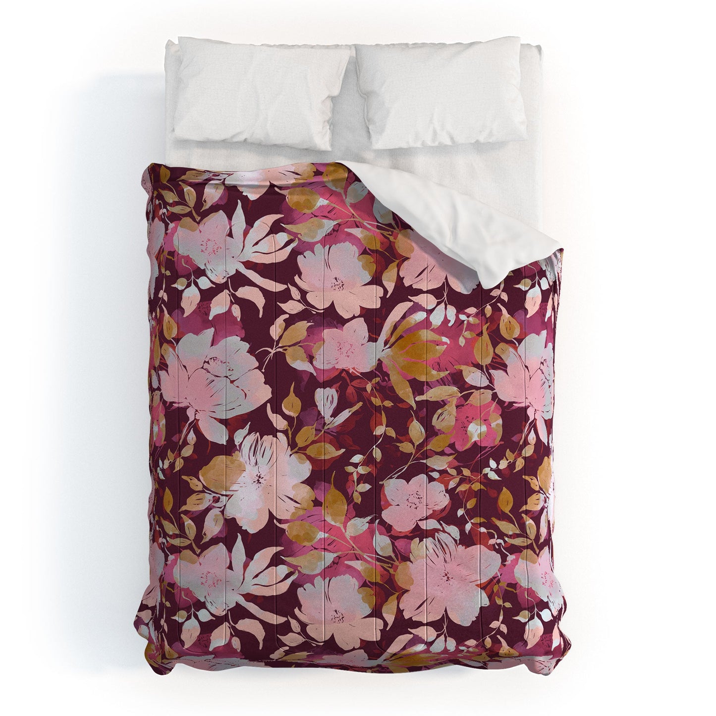 Marta Barragan Camarasa Blossoming Burgundy Fall Comforter