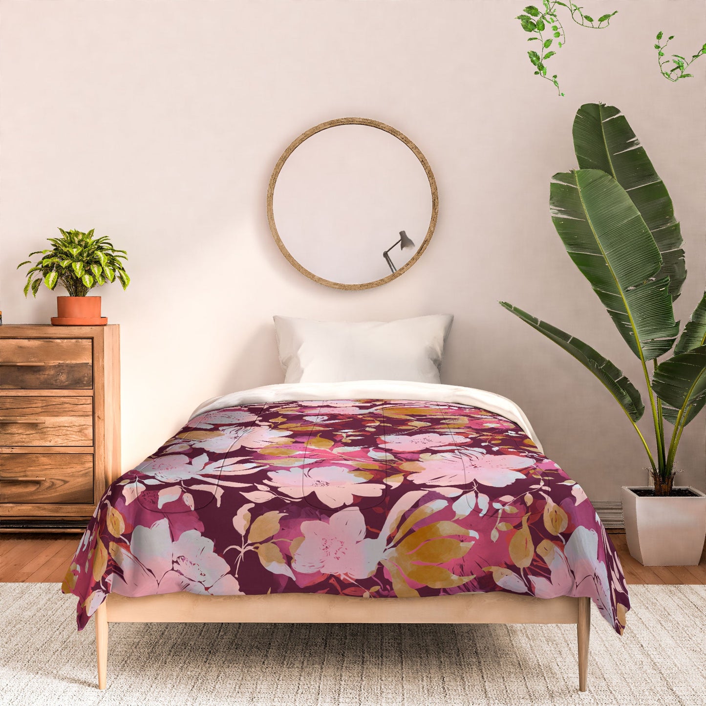 Marta Barragan Camarasa Blossoming Burgundy Fall Comforter