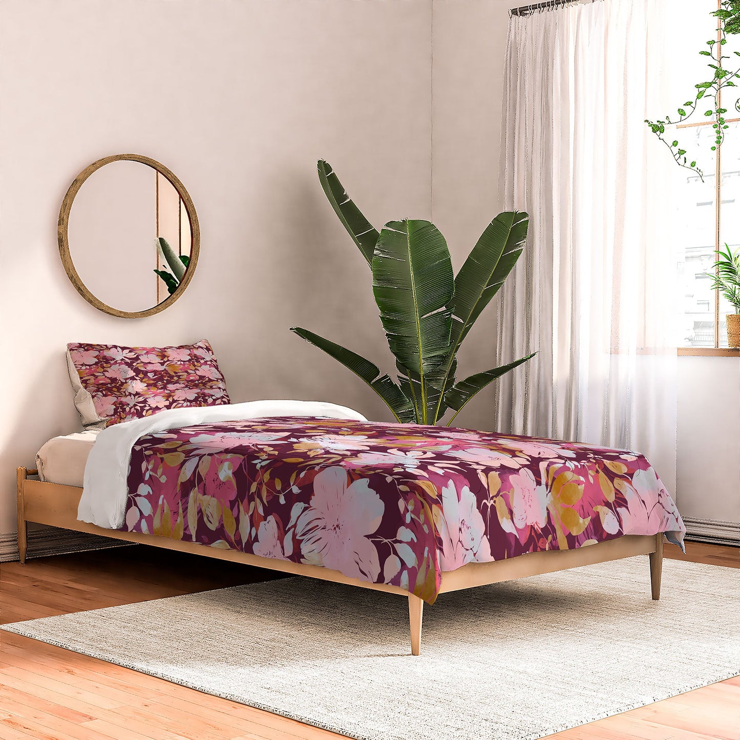 Marta Barragan Camarasa Blossoming Burgundy Fall Comforter