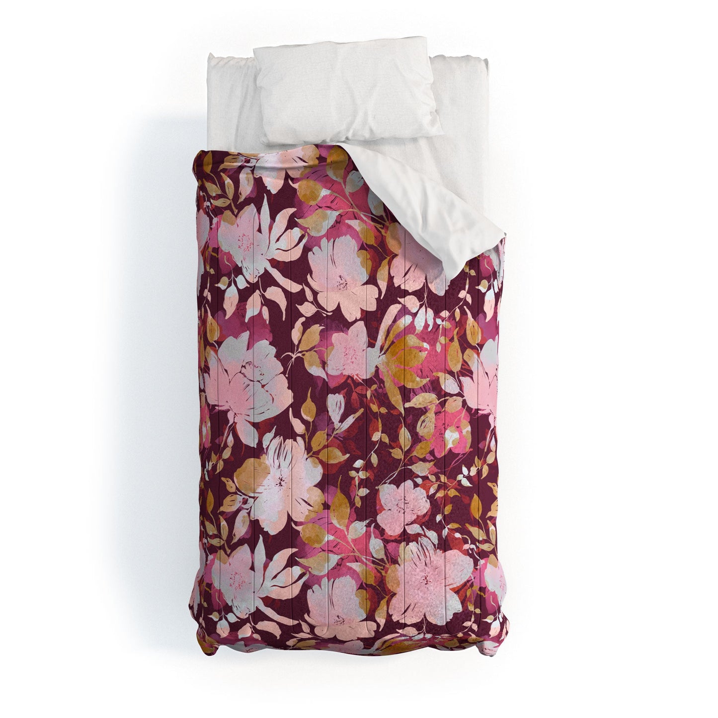 Marta Barragan Camarasa Blossoming Burgundy Fall Comforter
