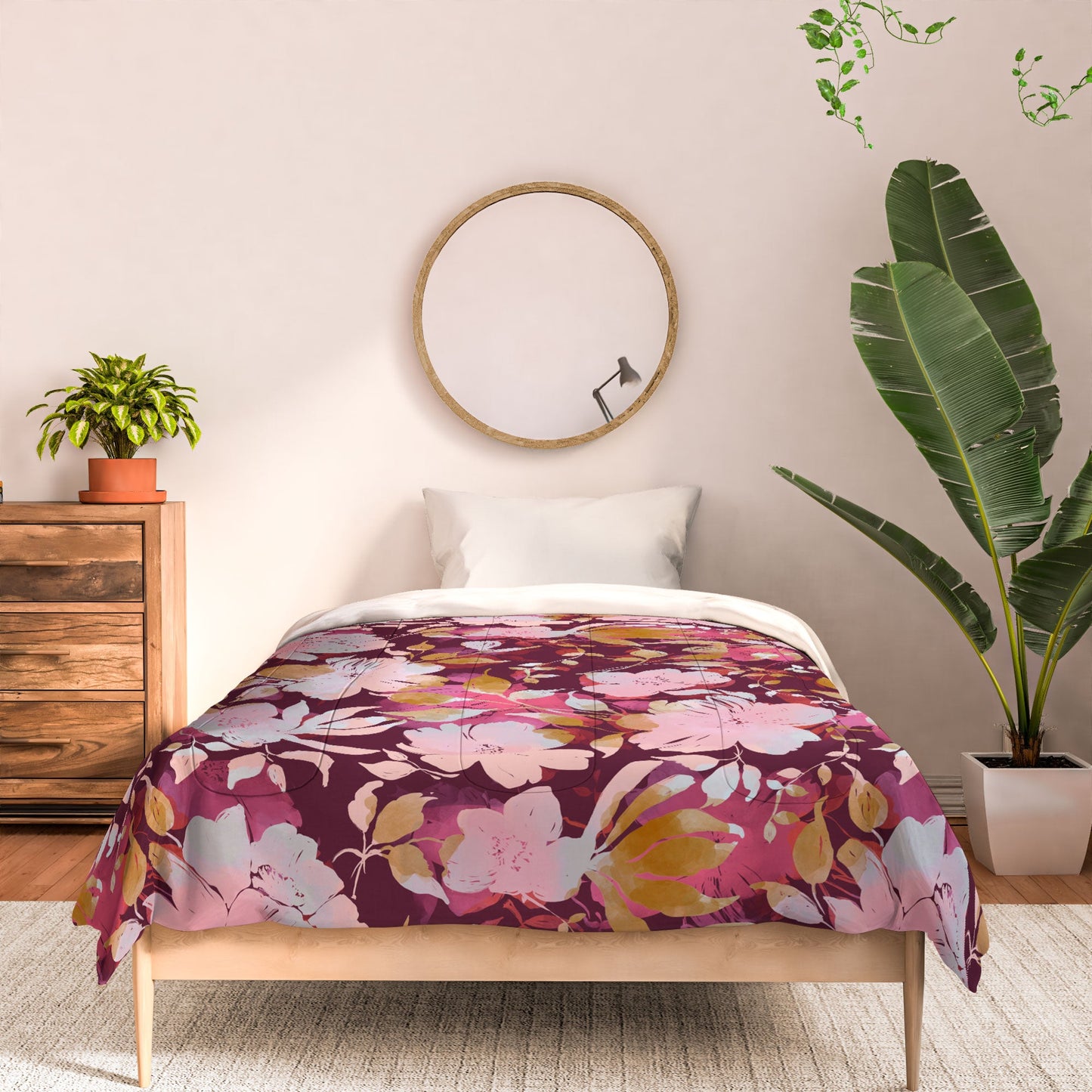 Marta Barragan Camarasa Blossoming Burgundy Fall Comforter