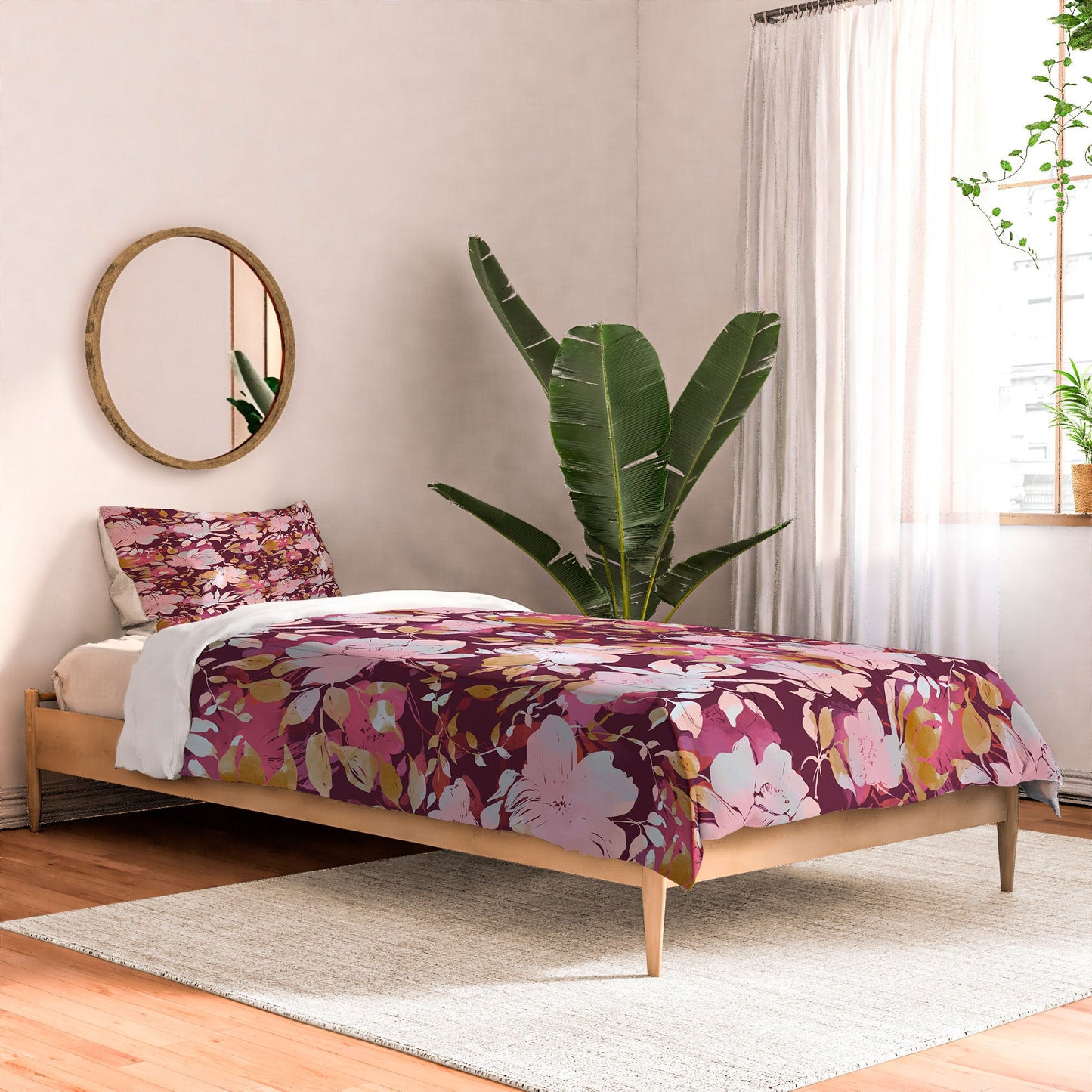 Marta Barragan Camarasa Blossoming Burgundy Fall Comforter