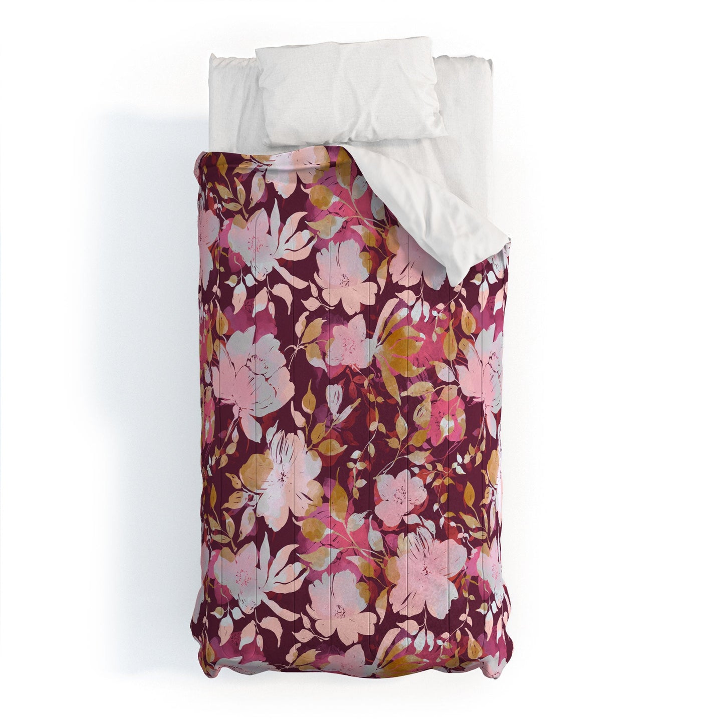 Marta Barragan Camarasa Blossoming Burgundy Fall Comforter