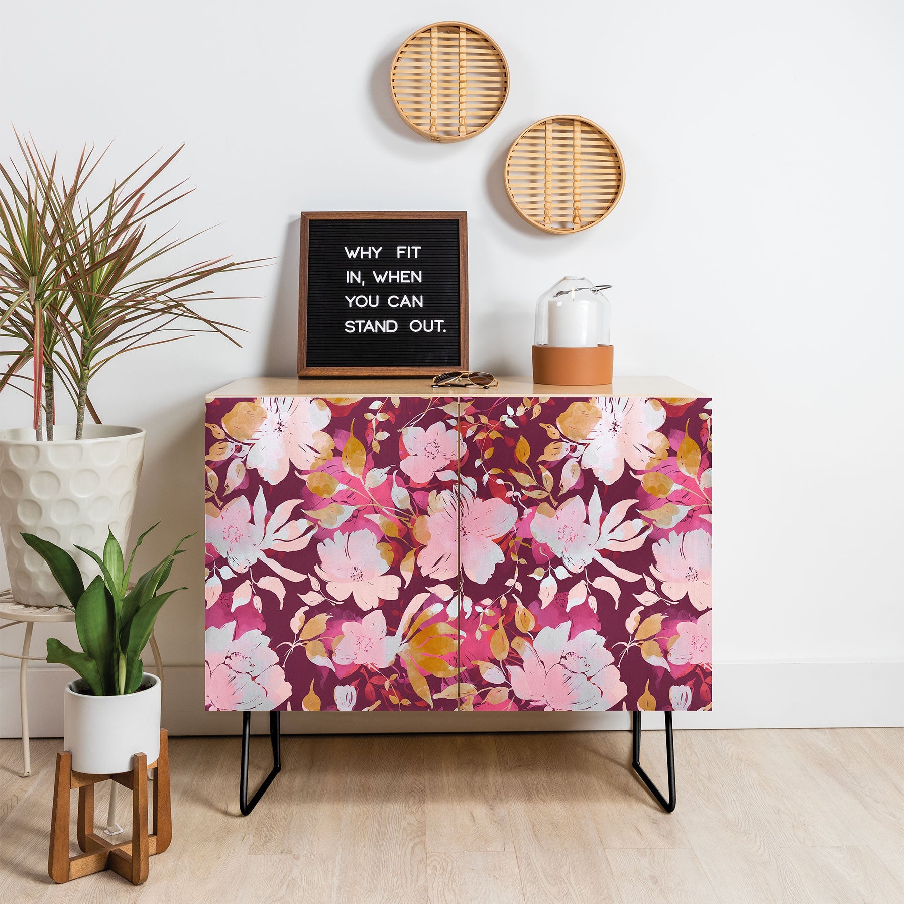 Marta Barragan Camarasa Blossoming Burgundy Fall Credenza