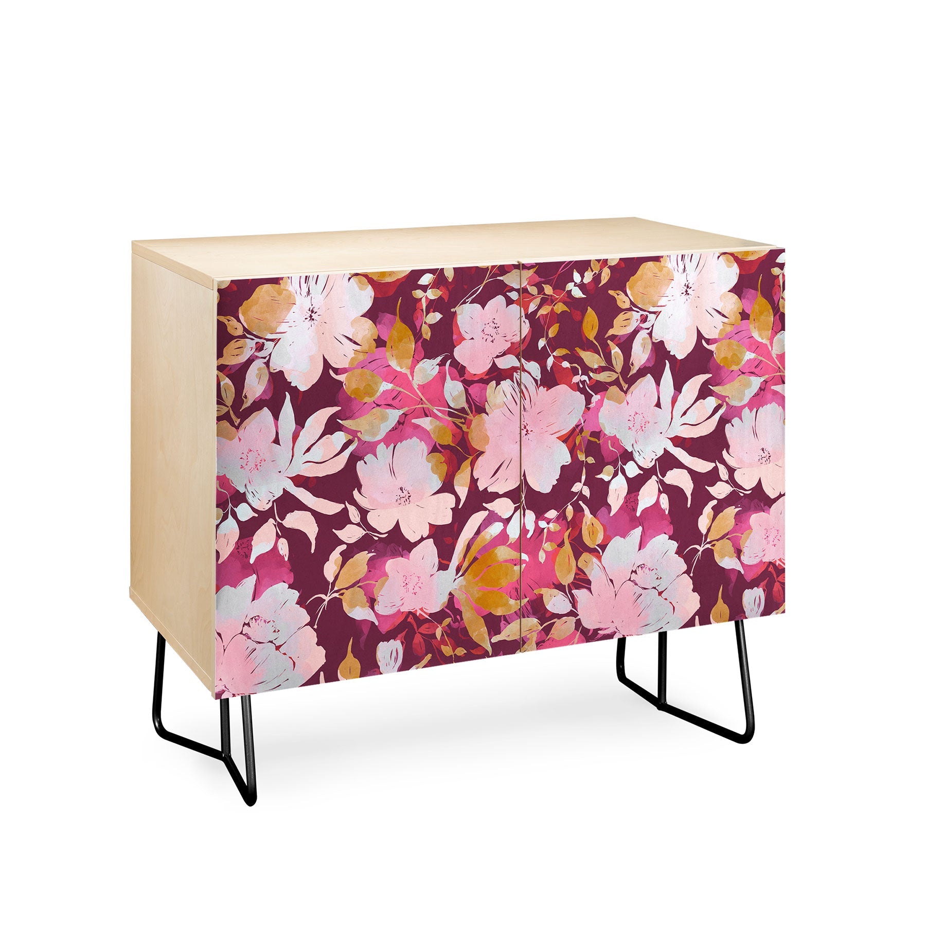 Marta Barragan Camarasa Blossoming Burgundy Fall Credenza