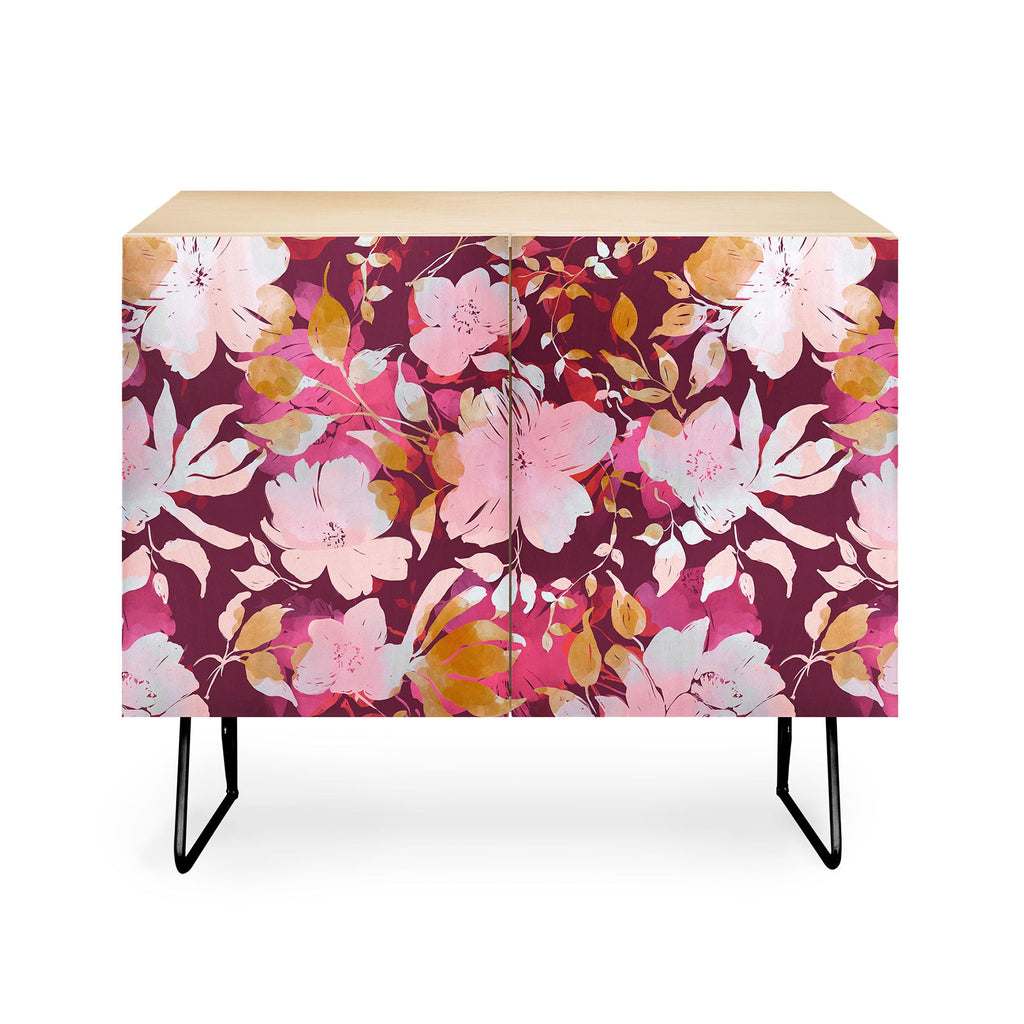 Marta Barragan Camarasa Blossoming Burgundy Fall Credenza