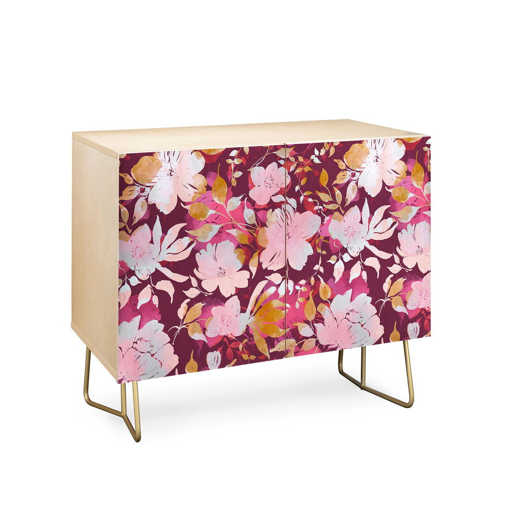 Marta Barragan Camarasa Blossoming Burgundy Fall Credenza