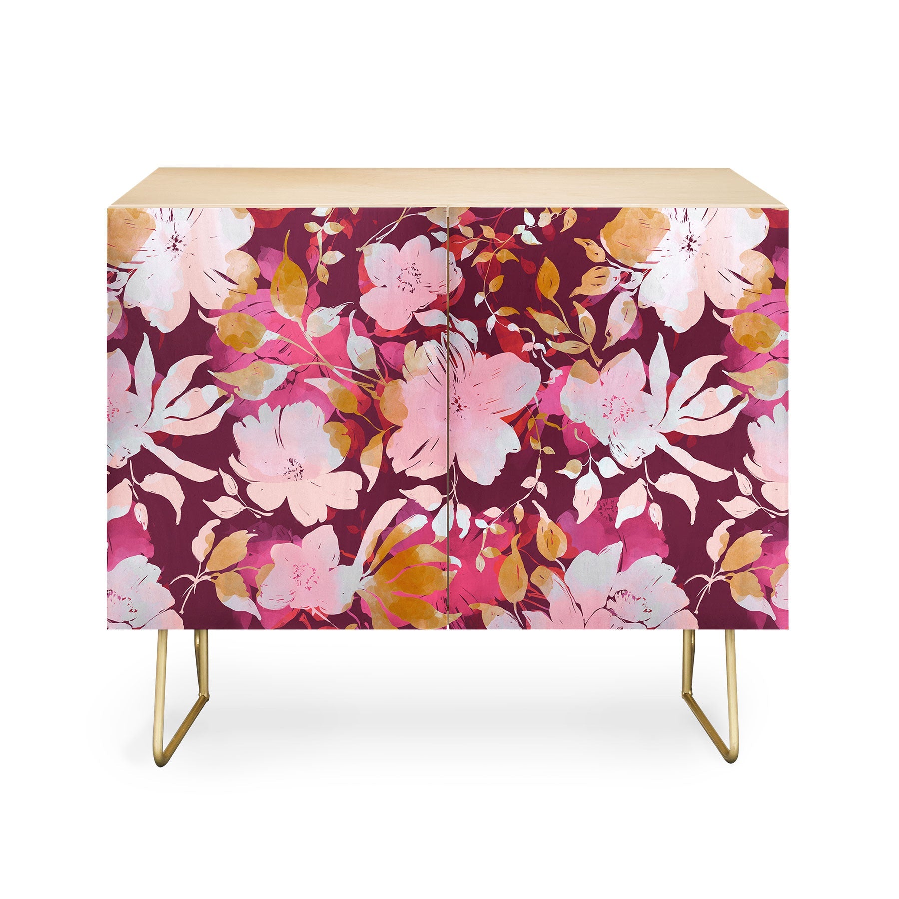 Marta Barragan Camarasa Blossoming Burgundy Fall Credenza