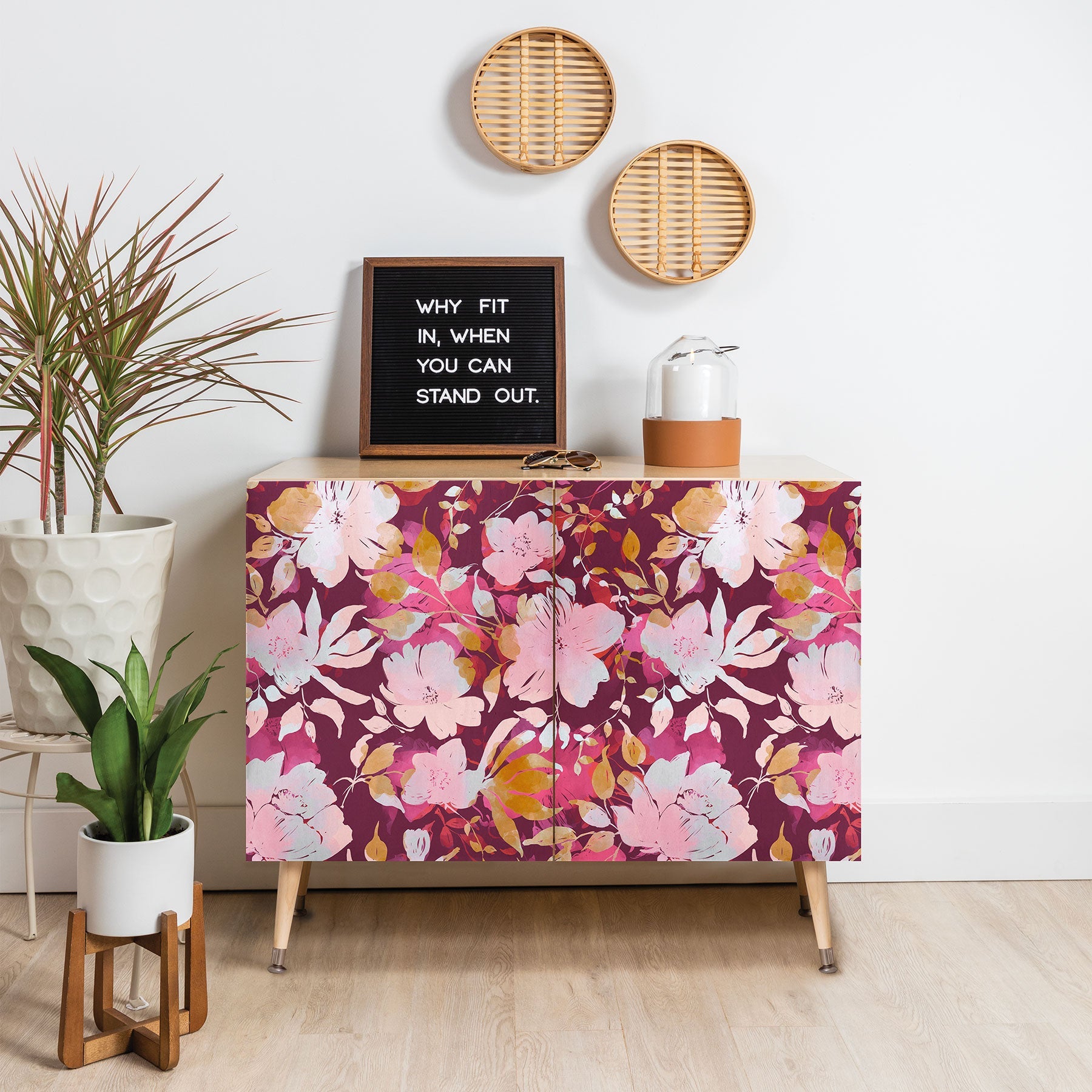 Marta Barragan Camarasa Blossoming Burgundy Fall Credenza