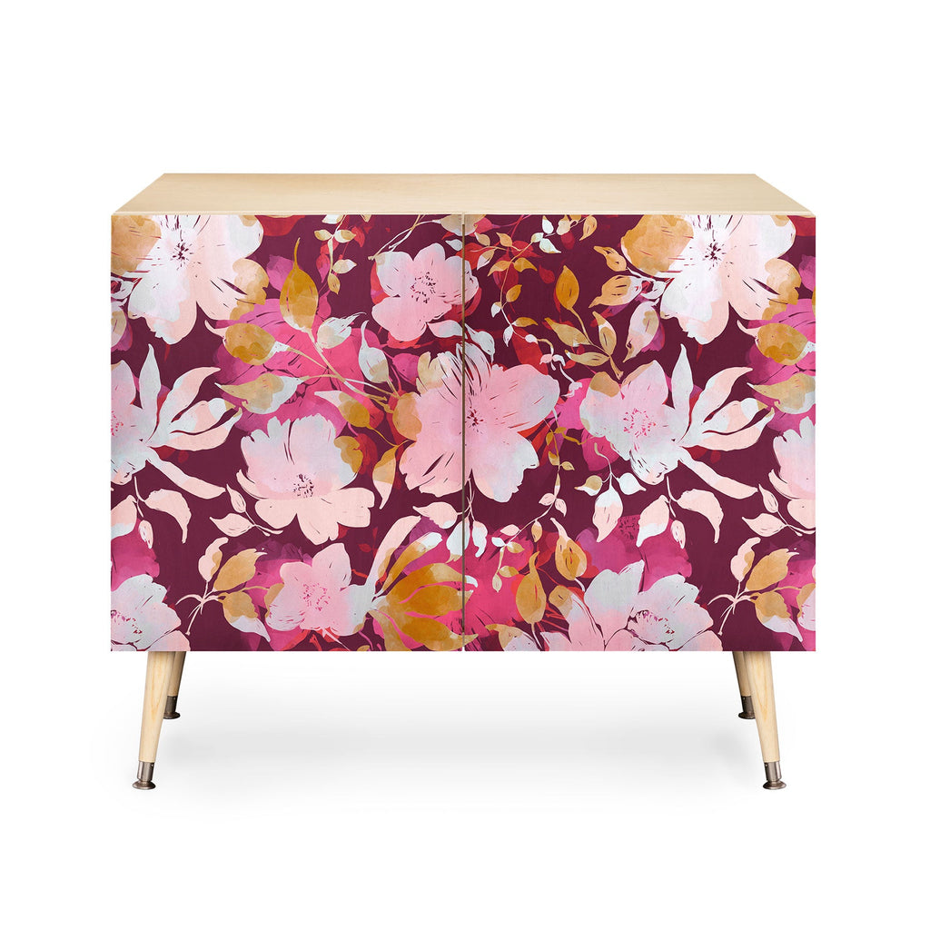 Marta Barragan Camarasa Blossoming Burgundy Fall Credenza