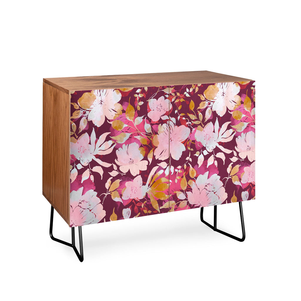 Marta Barragan Camarasa Blossoming Burgundy Fall Credenza