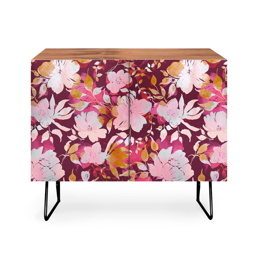Marta Barragan Camarasa Blossoming Burgundy Fall Credenza