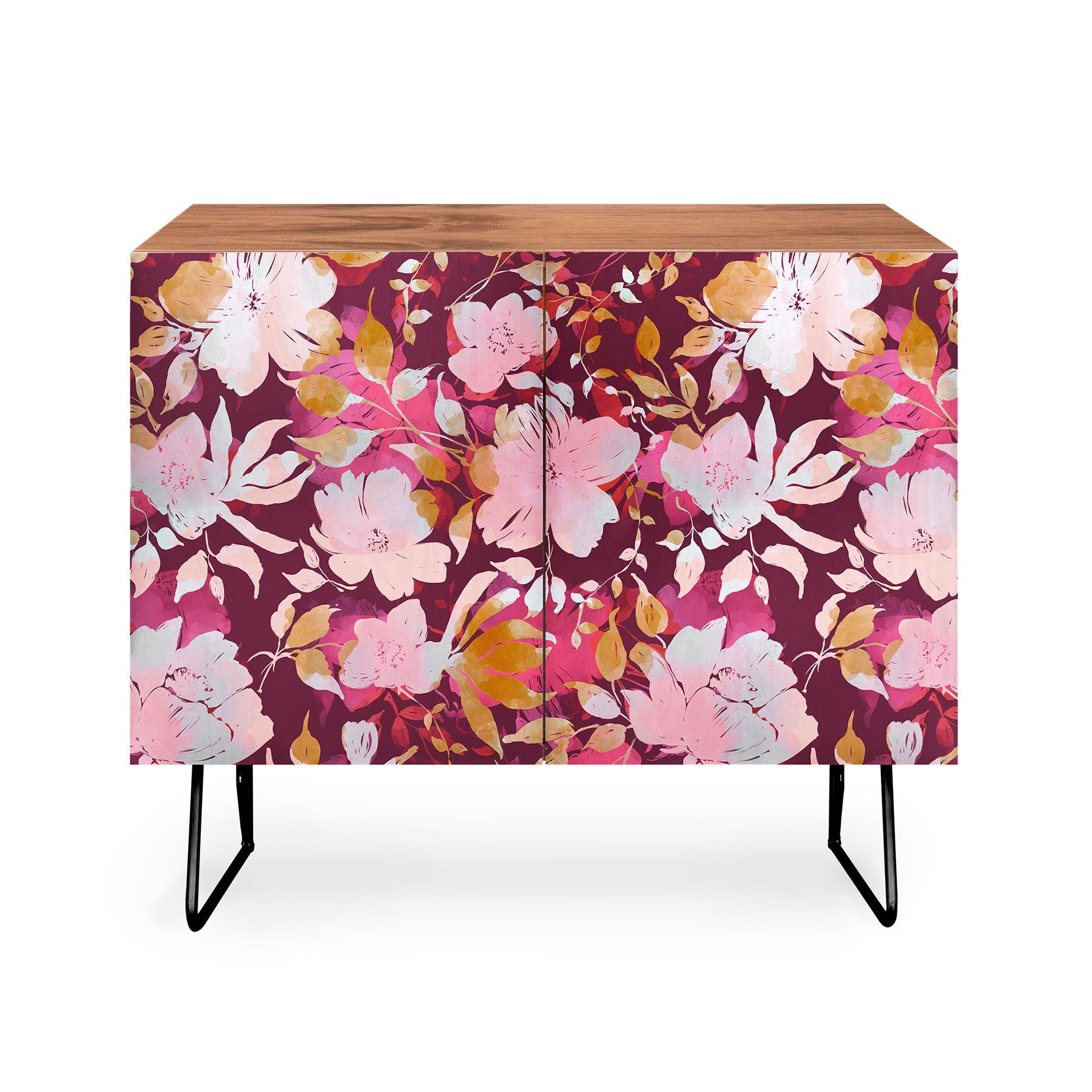 Marta Barragan Camarasa Blossoming Burgundy Fall Credenza