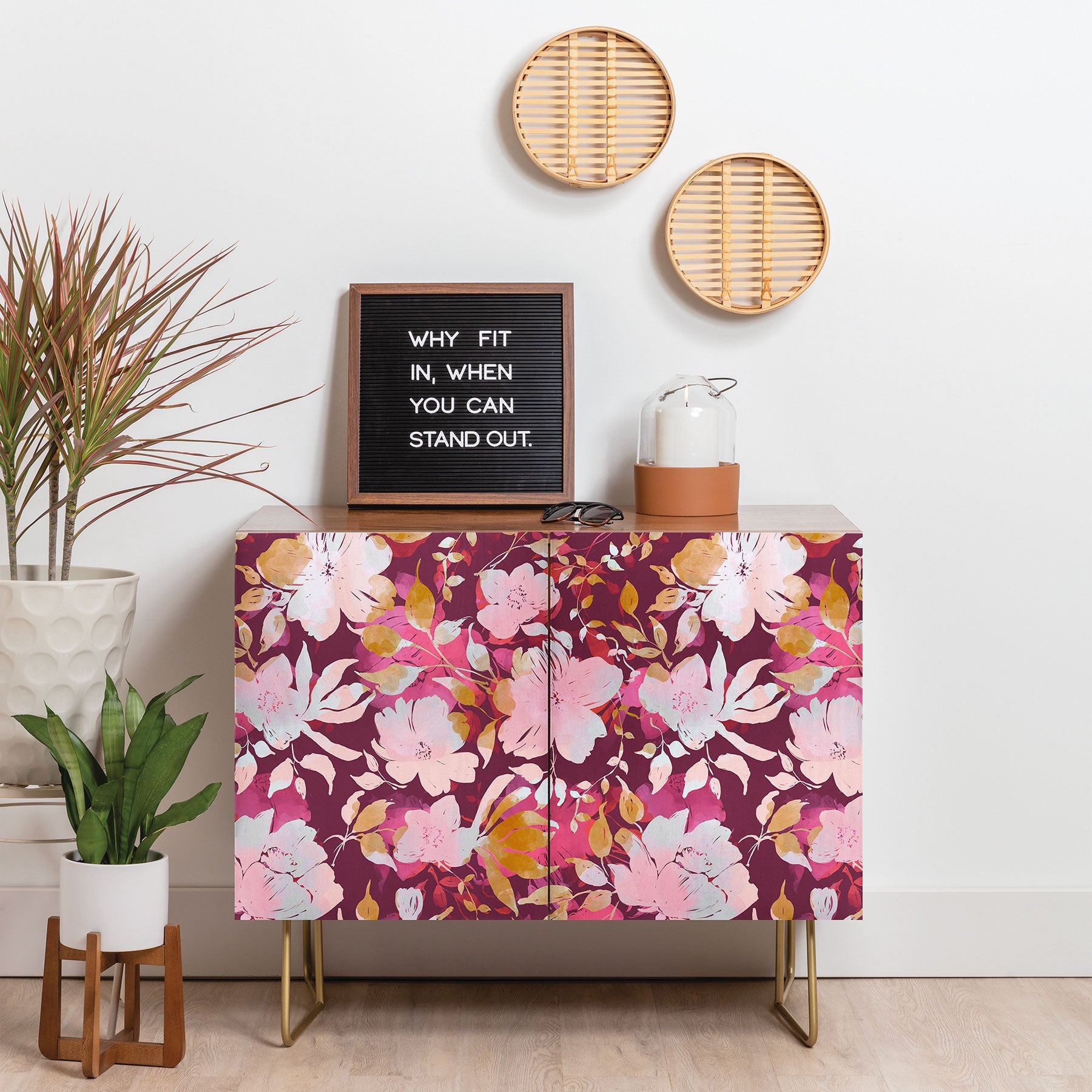 Marta Barragan Camarasa Blossoming Burgundy Fall Credenza