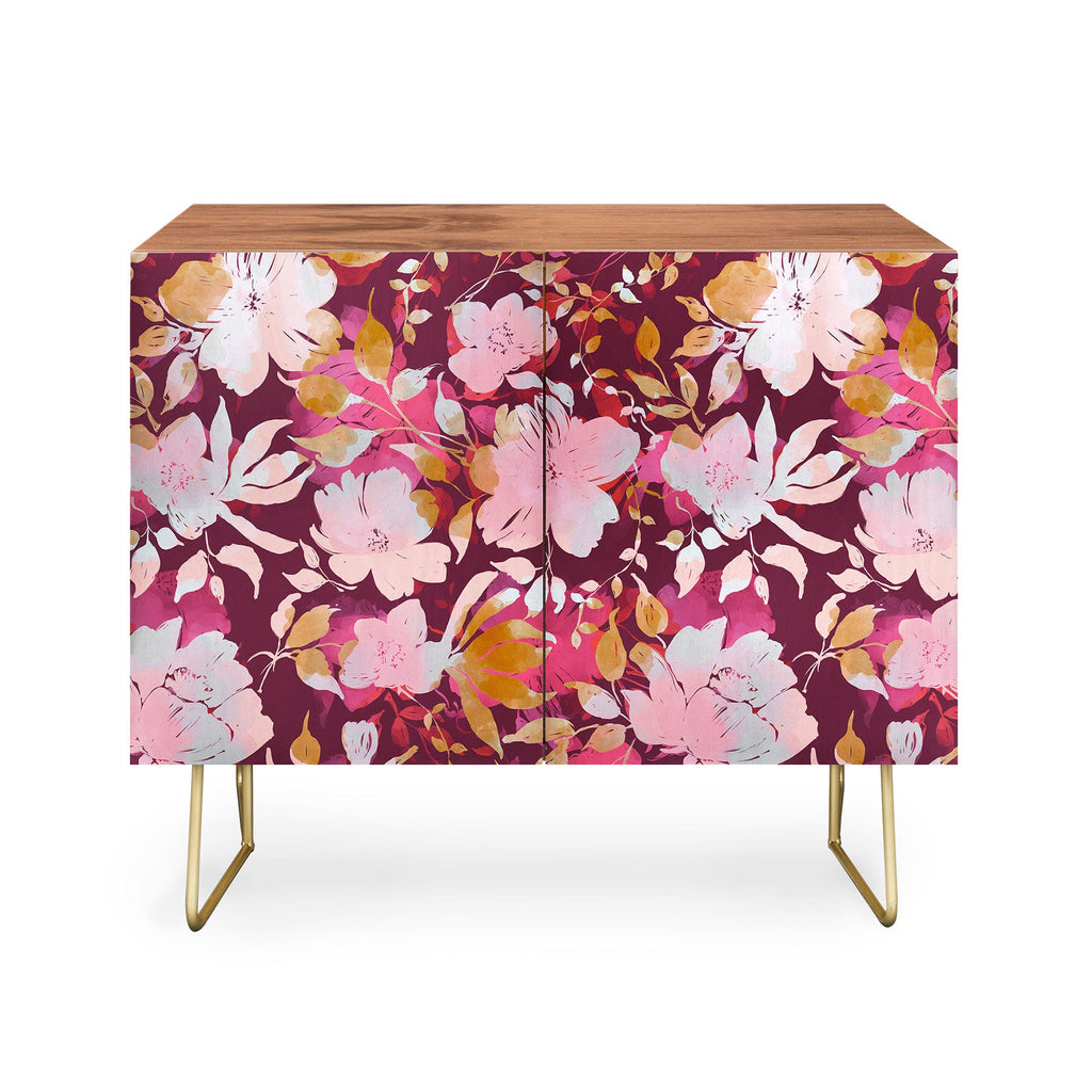 Marta Barragan Camarasa Blossoming Burgundy Fall Credenza