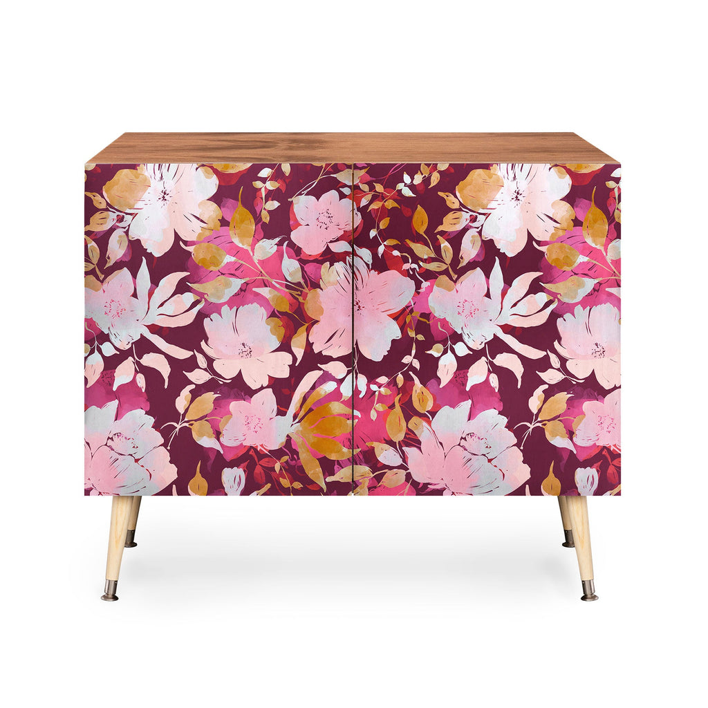 Marta Barragan Camarasa Blossoming Burgundy Fall Credenza