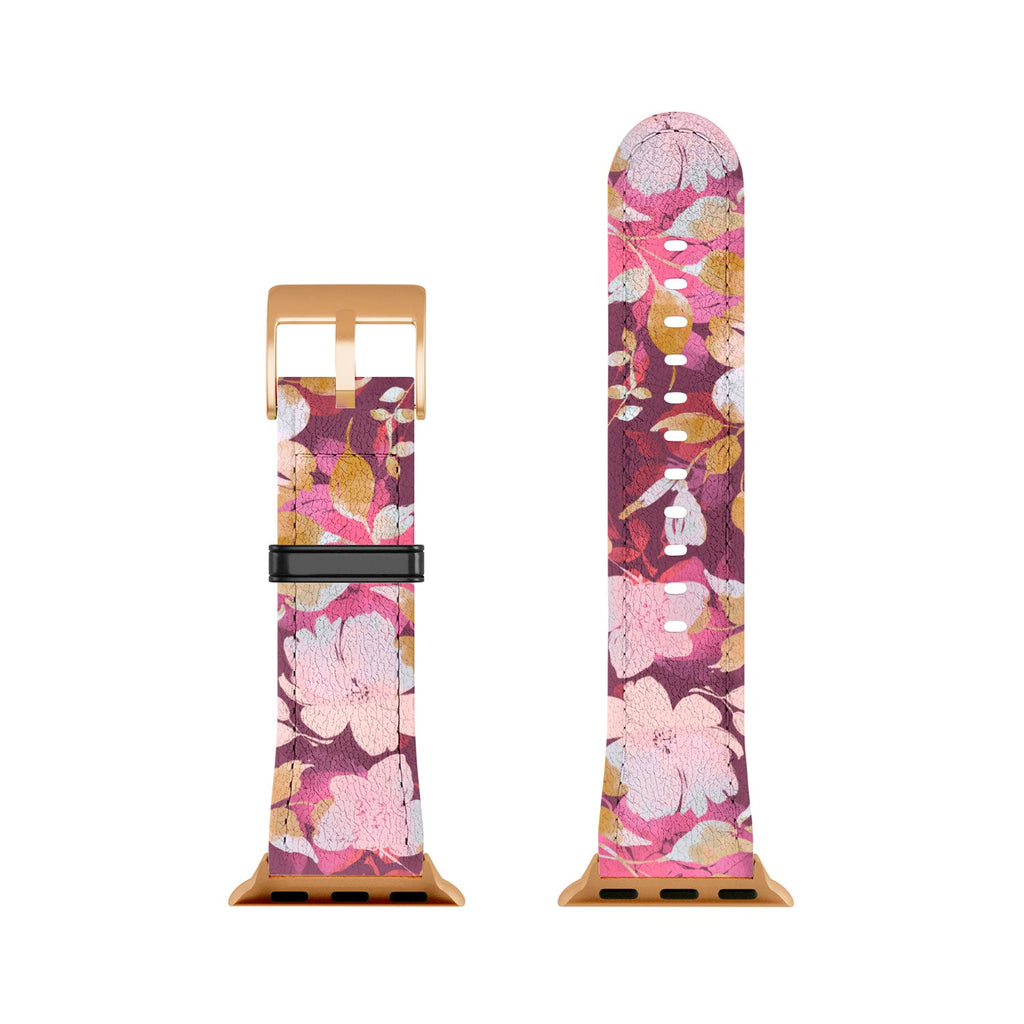 Marta Barragan Camarasa Blossoming Burgundy Fall Apple Watch Band
