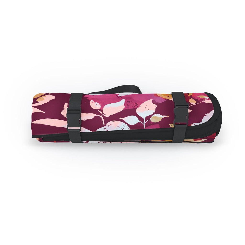 Marta Barragan Camarasa Blossoming Burgundy Fall Picnic Blanket