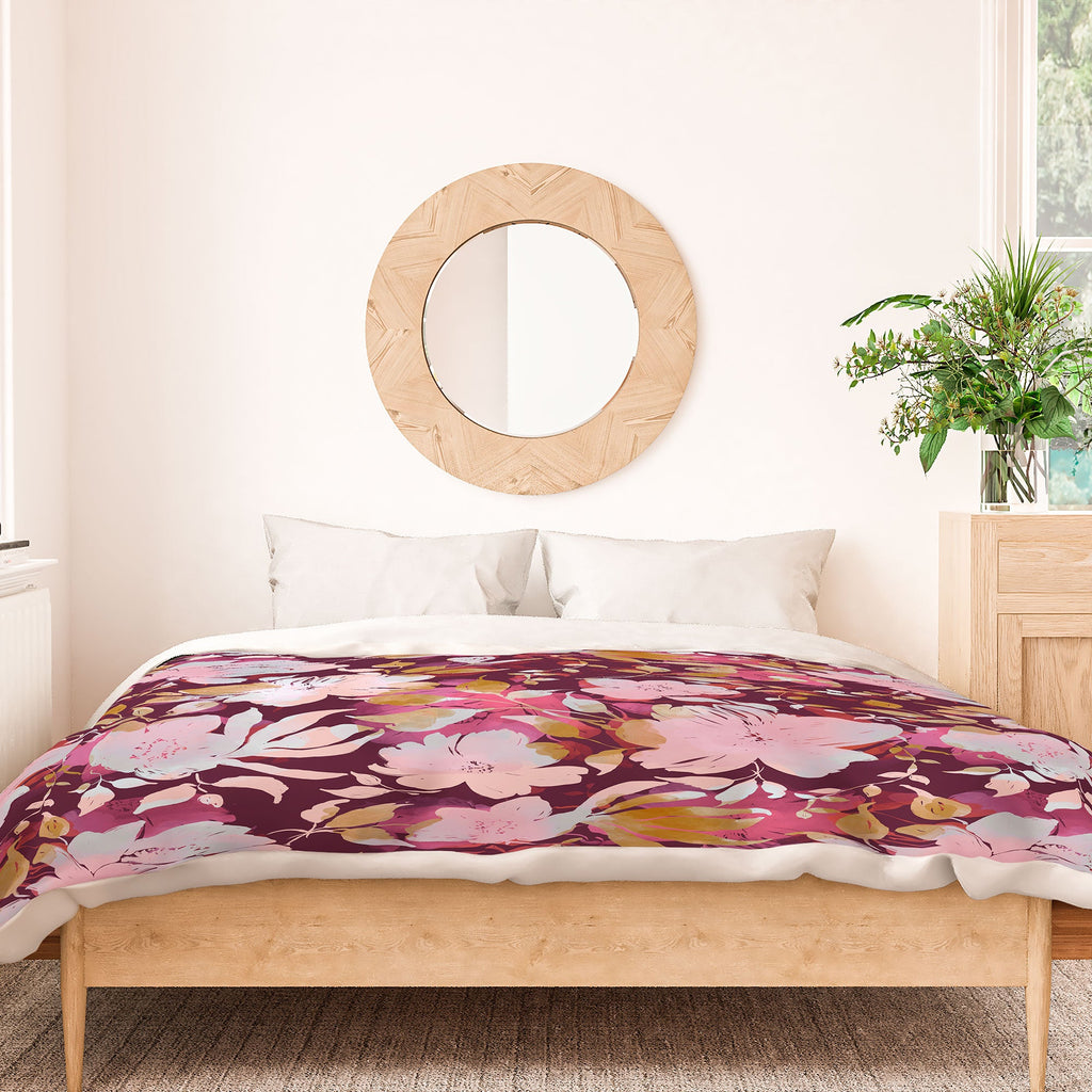 Marta Barragan Camarasa Blossoming Burgundy Fall Duvet Cover