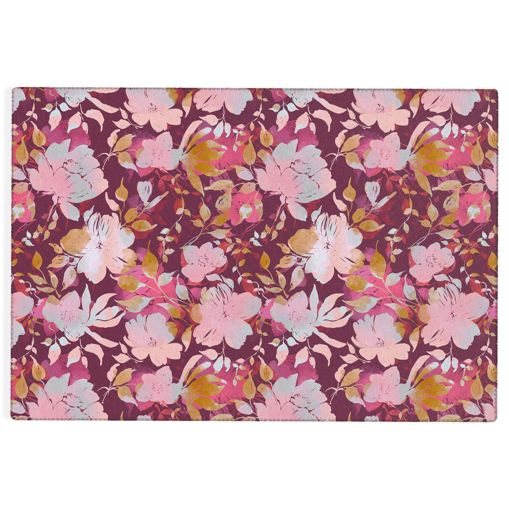 Marta Barragan Camarasa Blossoming Burgundy Fall Outdoor Rug