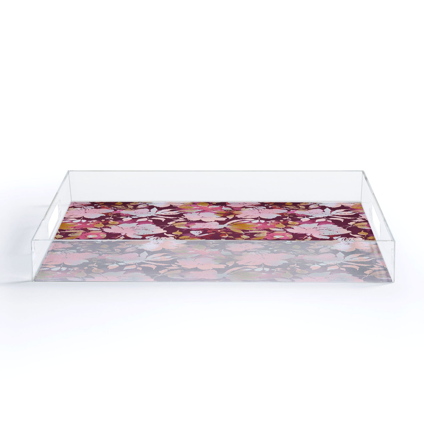 Marta Barragan Camarasa Blossoming Burgundy Fall Acrylic Tray