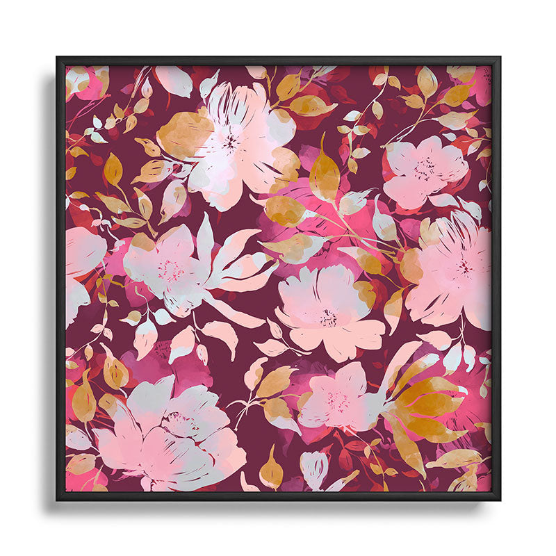 Marta Barragan Camarasa Blossoming Burgundy Fall Square Metal Framed Art Print