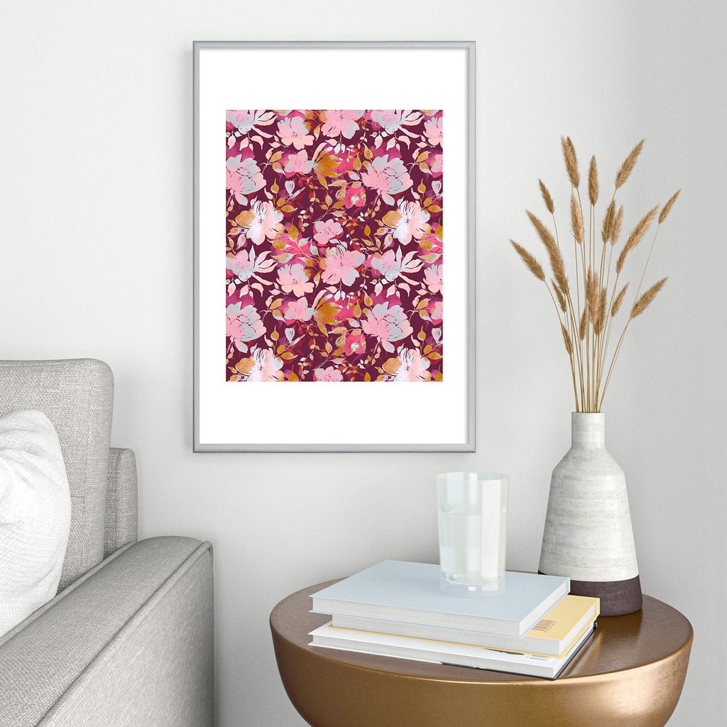 Marta Barragan Camarasa Blossoming Burgundy Fall Metal Framed Art Print