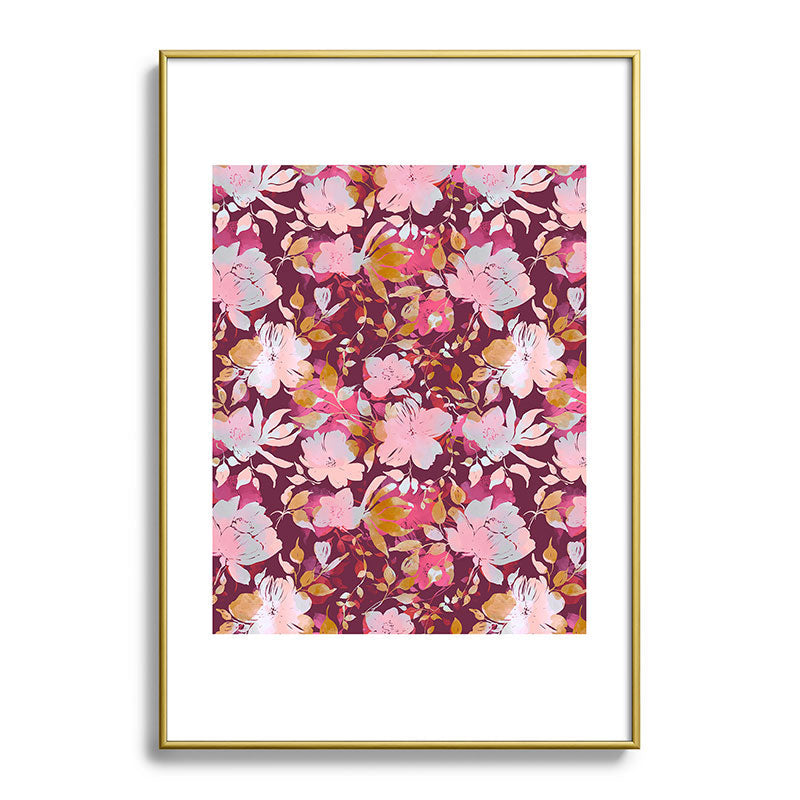 Marta Barragan Camarasa Blossoming Burgundy Fall Metal Framed Art Print