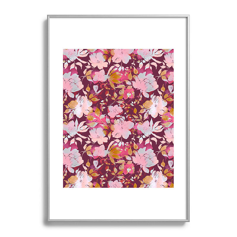 Marta Barragan Camarasa Blossoming Burgundy Fall Metal Framed Art Print