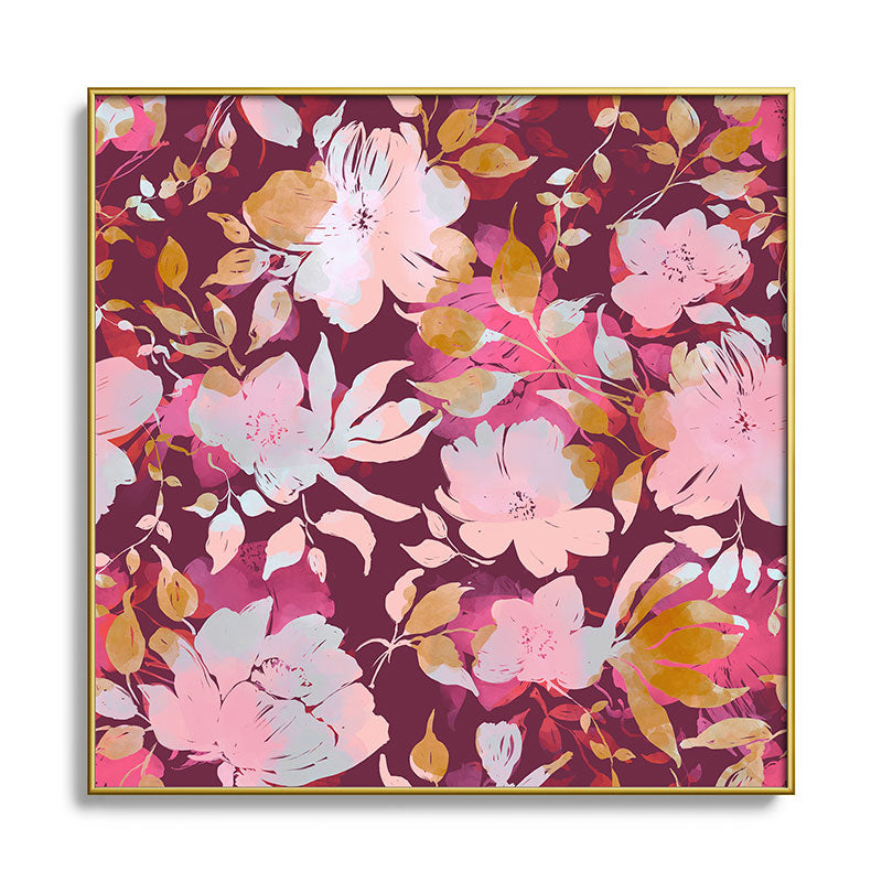 Marta Barragan Camarasa Blossoming Burgundy Fall Square Metal Framed Art Print