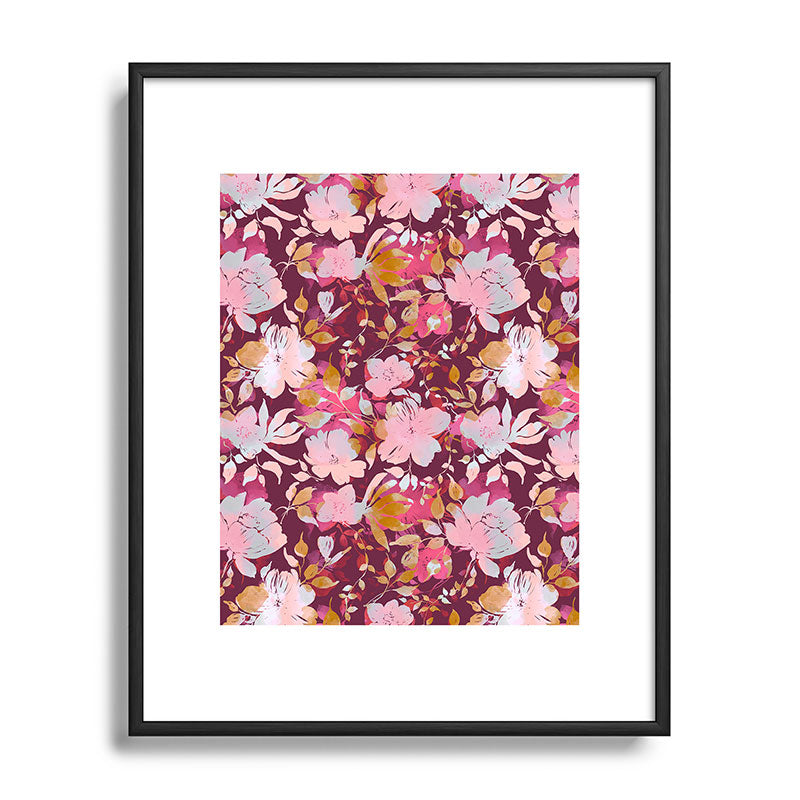 Marta Barragan Camarasa Blossoming Burgundy Fall Metal Framed Art Print