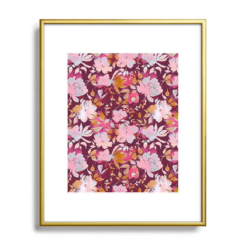 Marta Barragan Camarasa Blossoming Burgundy Fall Metal Framed Art Print