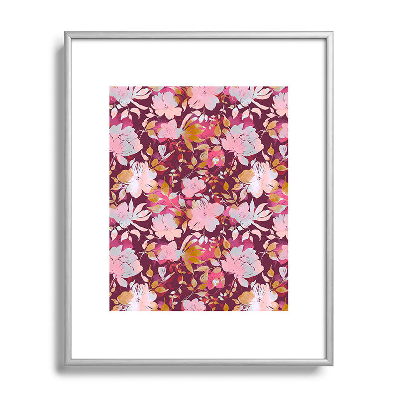 Marta Barragan Camarasa Blossoming Burgundy Fall Metal Framed Art Print
