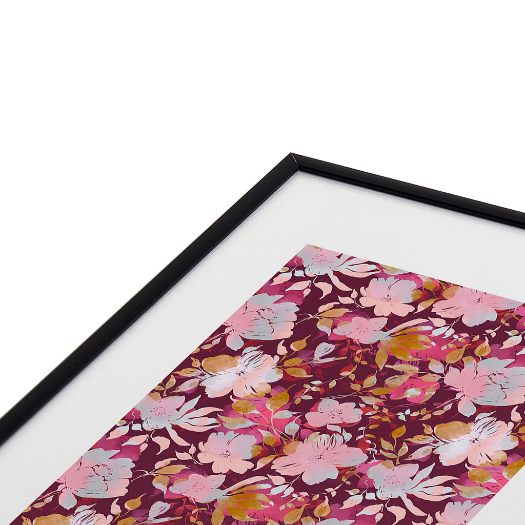Marta Barragan Camarasa Blossoming Burgundy Fall Metal Framed Art Print