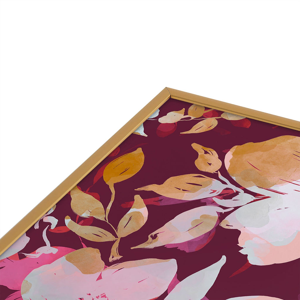 Marta Barragan Camarasa Blossoming Burgundy Fall Square Metal Framed Art Print