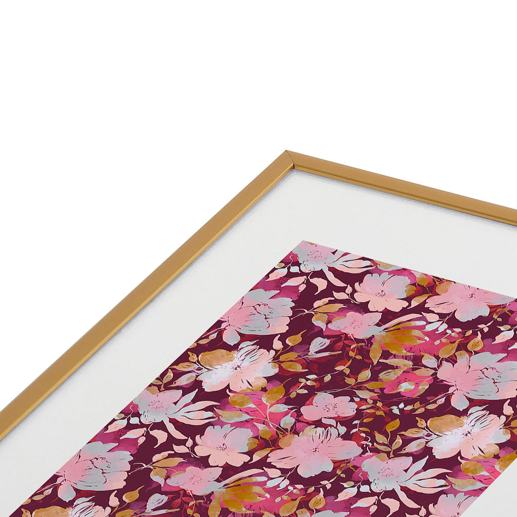 Marta Barragan Camarasa Blossoming Burgundy Fall Metal Framed Art Print