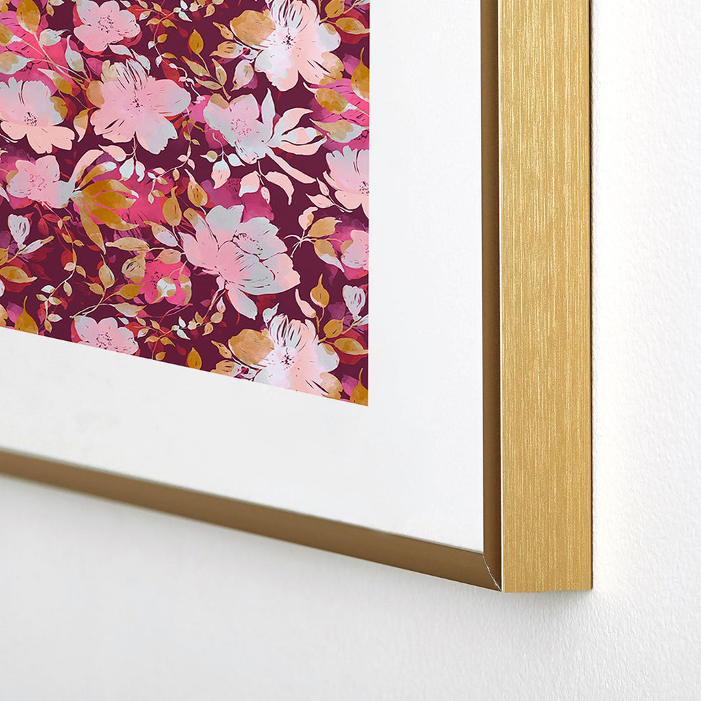 Marta Barragan Camarasa Blossoming Burgundy Fall Metal Framed Art Print