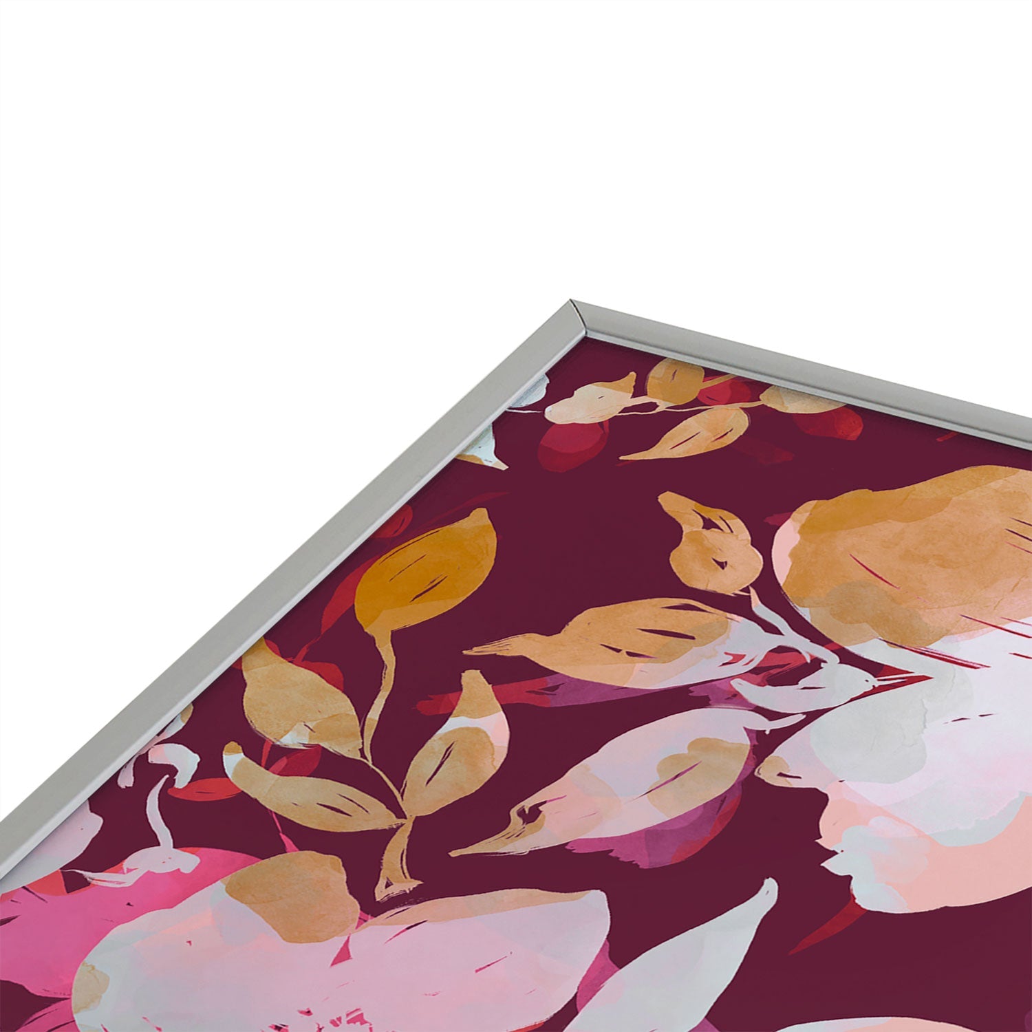 Marta Barragan Camarasa Blossoming Burgundy Fall Square Metal Framed Art Print